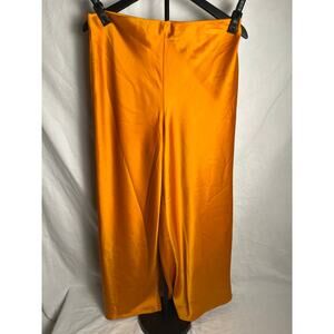 Joie Women’s Wide Leg Satin Pants Yellow Gold Size 8— Lightweight Flow Draped